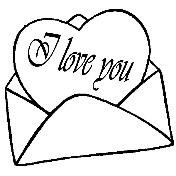 600x600 I Love You Coloring Pages Love Letter