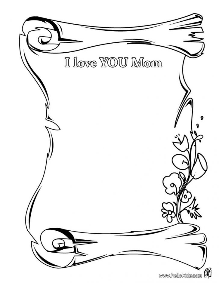 728x941 I Love My Mom Coloring Pages