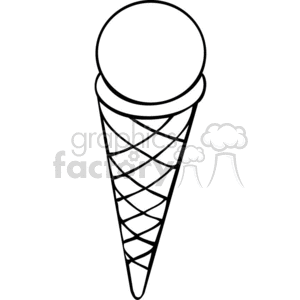 300x300 Royalty Free Ice Cream Cone Outline 383194 Vector Clip Art Image