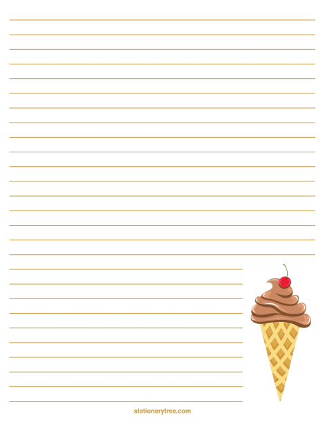 470x608 Printable Ice Cream Stationery And Writing Paper. Free Pdf