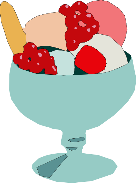 444x598 Free Ice Cream Bowl Clipart Image
