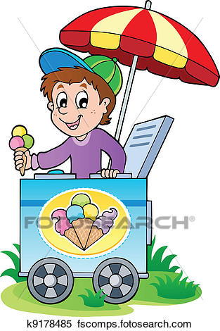313x470 Clipart Of Happy Ice Cream Man K9178485