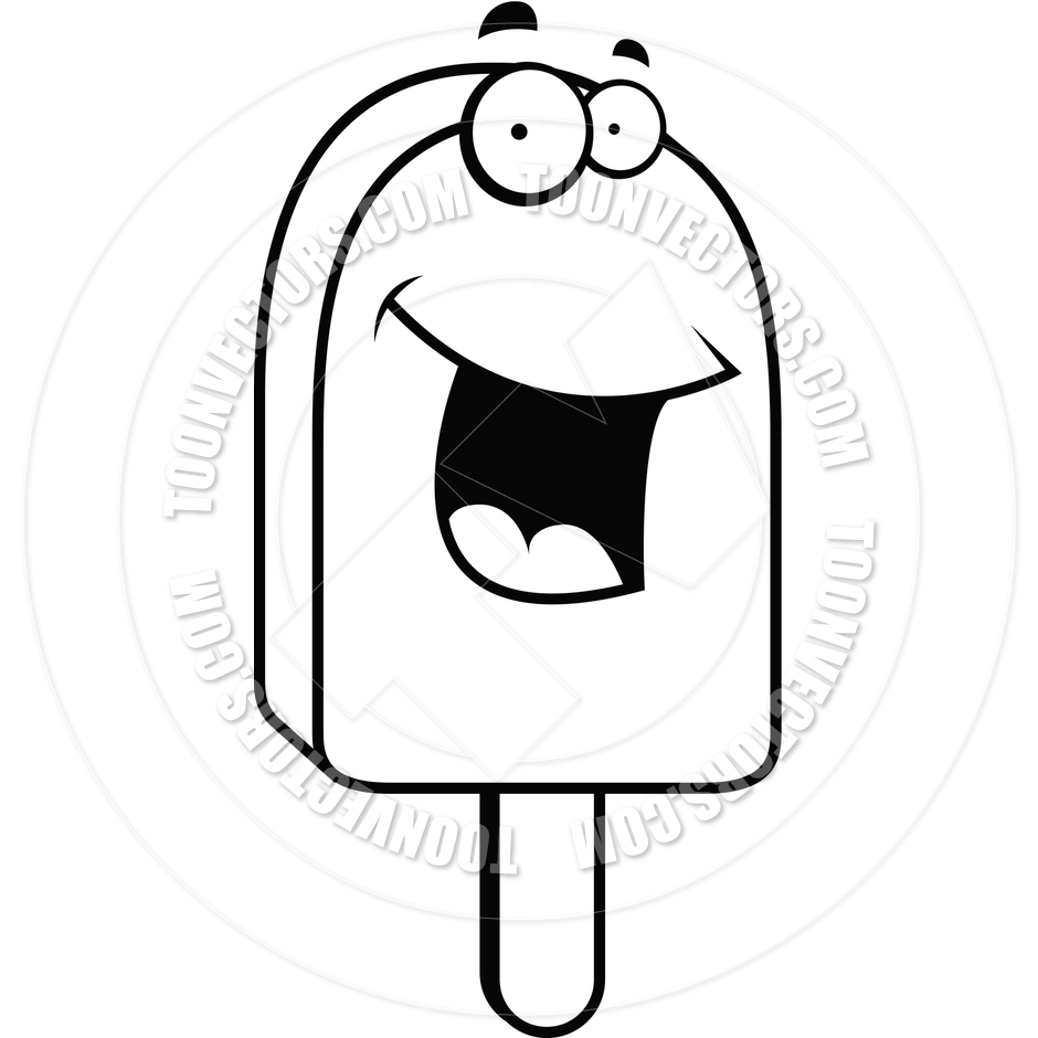 940x940 Ice Cream Bar Smiling (Black And White Line Art) By Cory Thoman