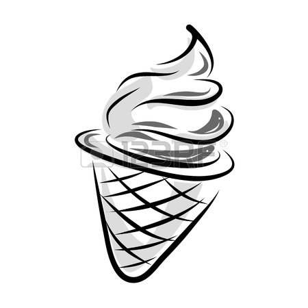 450x450 Hand Drawing Ice Cream In Black And White Style Royalty Free