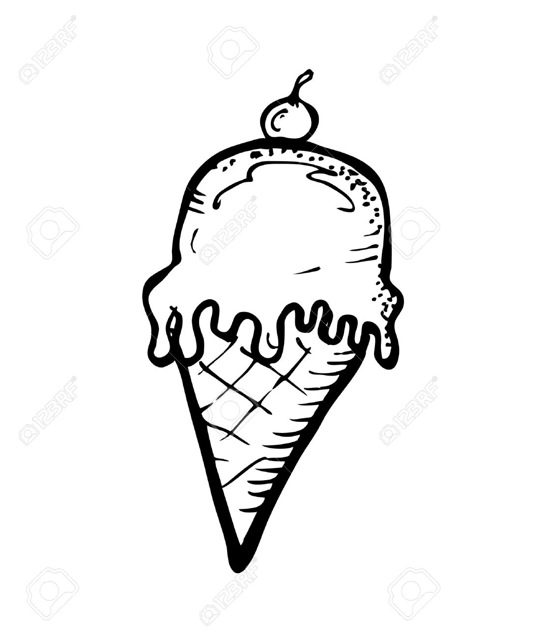 1115x1300 Ice Cream Cone Doodle Royalty Free Cliparts, Vectors, And Stock
