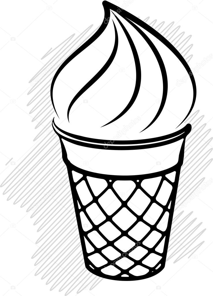 738x1024 Black And White Ice Cream Stock Vector Antonshpak