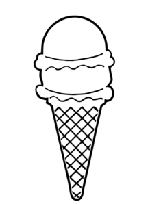 216x298 Black And White Ice Cream Cone Clipart Free