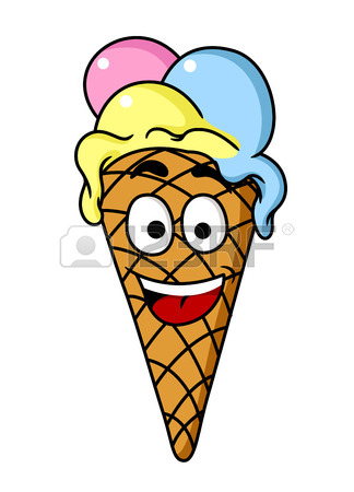 324x450 Fun Happy Cartoon Ice Cream Cone Topped With A Scoop Of Cool