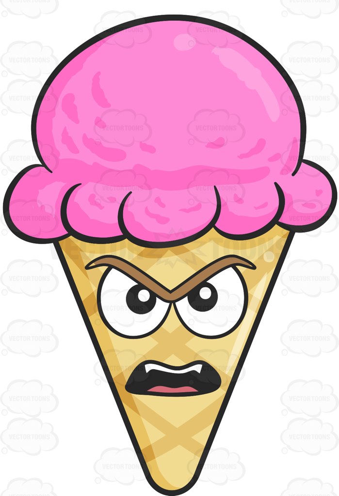 699x1024 Ice Cream On Cone Looking Upset Cartoon Clipart