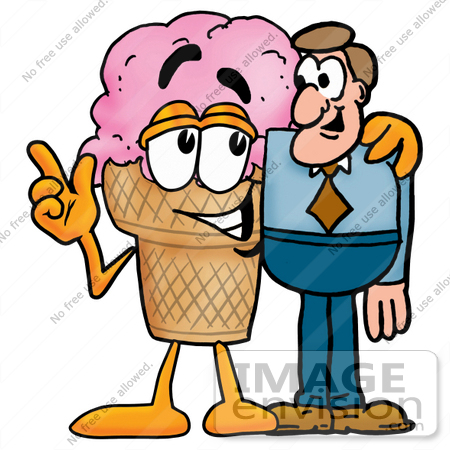 450x450 Clip Art Graphic Of A Strawberry Ice Cream Cone Cartoon Character
