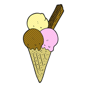 300x300 Freehand Drawn Cartoon Ice Cream Cone Royalty Free Stock Image