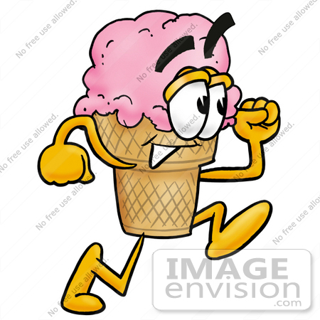 450x450 Clip Art Graphic Of A Strawberry Ice Cream Cone Cartoon Character