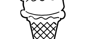 272x125 Ice Cream Cone Outline Clip Art