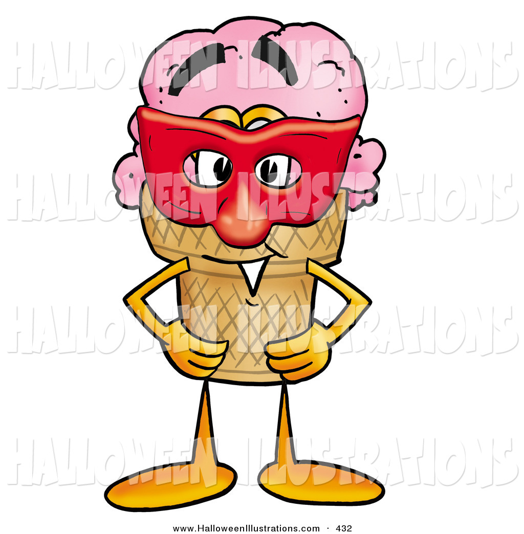 1024x1044 Clip Art Of A Strawberry Ice Cream Cone Mascot Cartoon Character