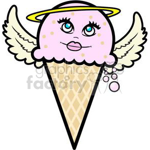 300x300 Royalty Free Angel Ice Cream Cone 381648 Vector Clip Art Image