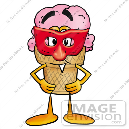 450x450 Clip Art Graphic Of A Strawberry Ice Cream Cone Cartoon Character
