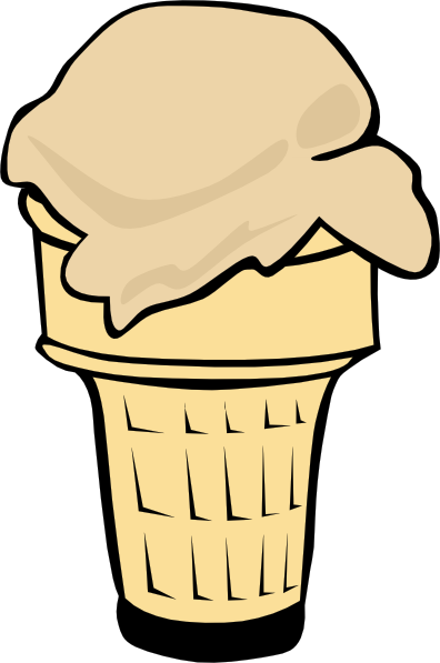 396x597 Ice Cream Cone (1 Scoop) Clip Art Free Vector 4vector