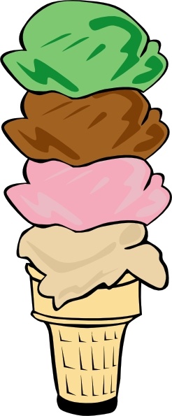 246x595 Ice Cream Cone (4 Scoop) Clip Art Free Vector In Open Office
