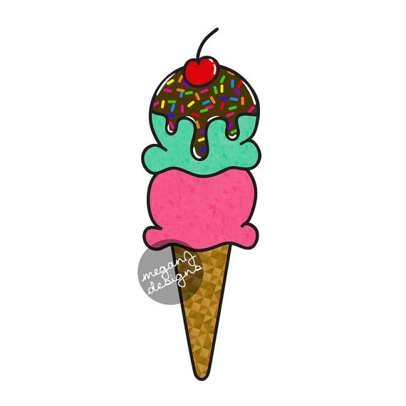 570x570 Ice Cream Cone Car Window Decal Bumper Sticker Ice Cream Scoop
