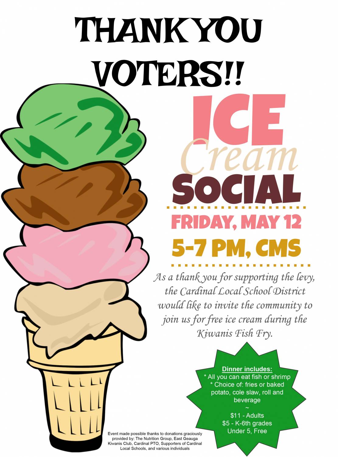 1111x1500 Ice Cream Social Thank You To Voters From Csd! Middlefield Village