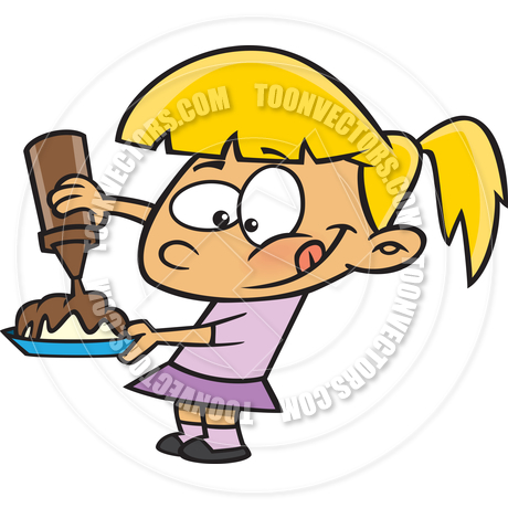 460x460 Cartoon Girl Eating Ice Cream Sundae By Ron Leishman Toon