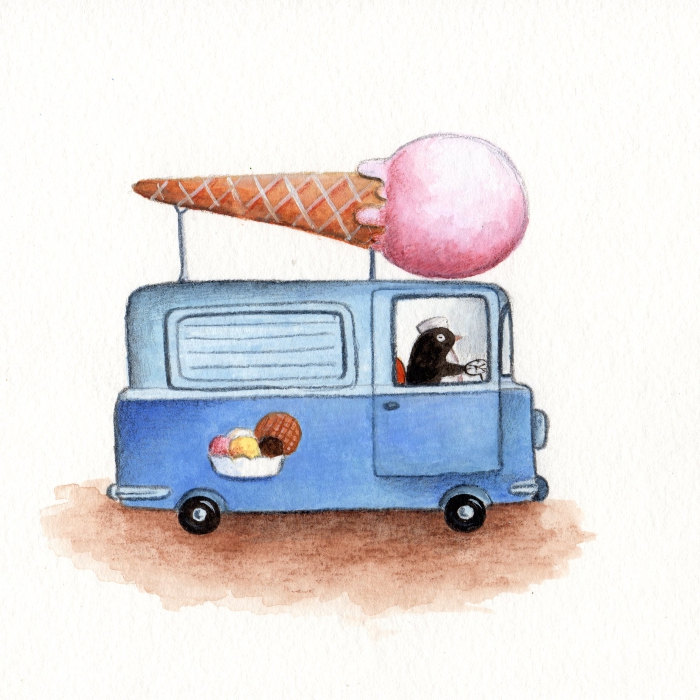 700x700 Nursery Art Toy Ice Cream Truck Print From An Original