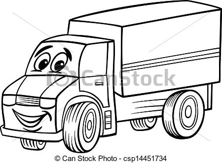 450x331 Truck Black And White Clipart 2032834