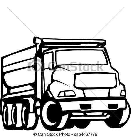 450x470 Truck Clipart Line Drawing