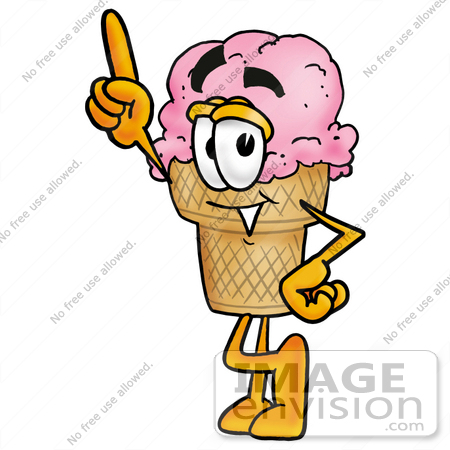 450x450 Clip Art Graphic Of A Strawberry Ice Cream Cone Cartoon Character