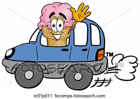 450x317 Clipart Of Ice Cream Cone Driving A Car Ic01p011