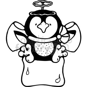 300x300 Royalty Free Penguin Ice Cube Angel 387990 Vector Clip Art Image