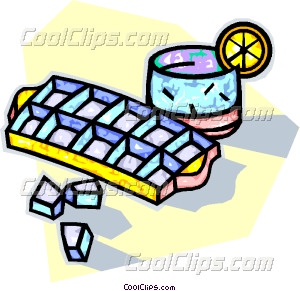 300x291 Ice Cube Tray With A Glass Vector Clip Art