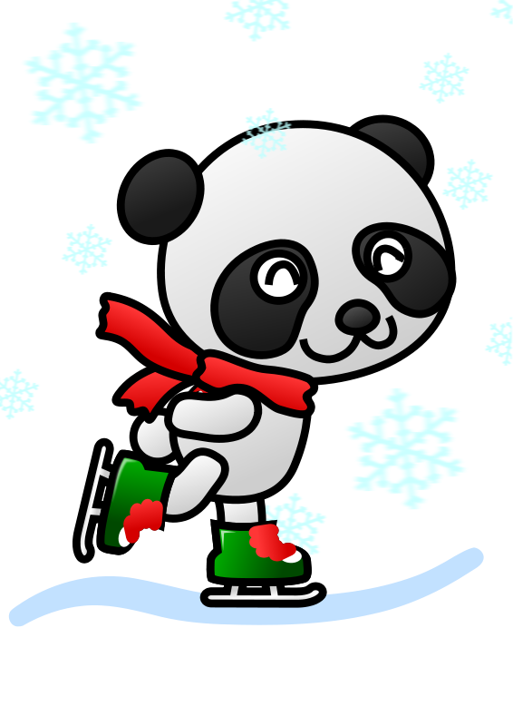 566x800 Animal Clipart Ice Skating