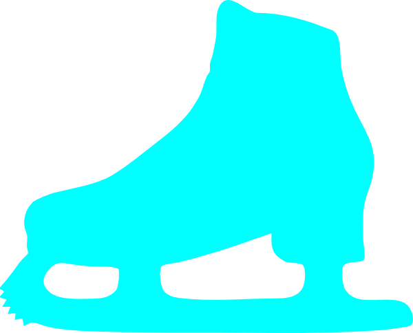 600x484 Blue Iceskate Clip Art