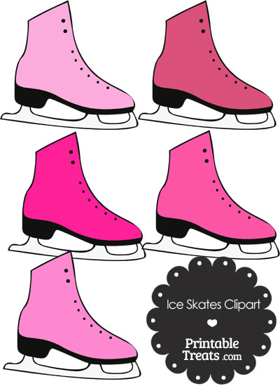 400x550 Pink Ice Skates Clipart Printable