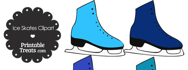 610x229 Blue Ice Skates Clipart Printable