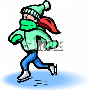 291x300 Red Headed Girl Ice Skating Clipart Picture