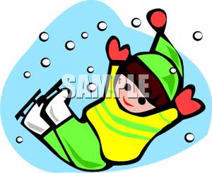 300x245 Art Image A Boy Ice Skating In Snow