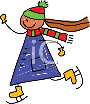 301x350 Clip Art Cartoon Of A Little Girl Ice Skating Very Fast