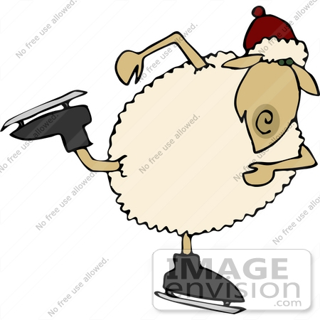 450x450 Ice Skating Sheep Clipart