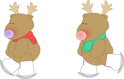 431x274 Reindeer Ice Skating Clip Art