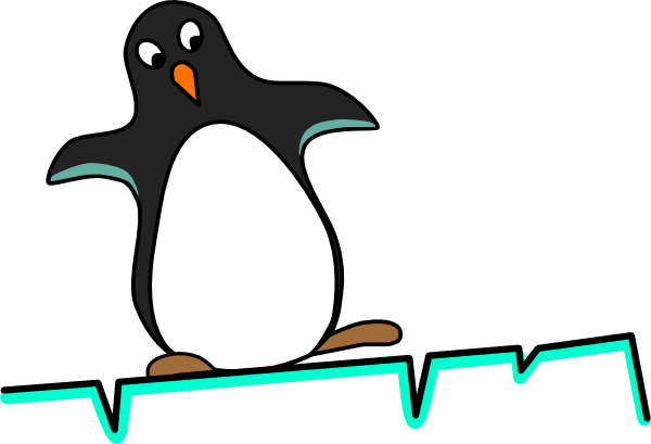 600x409 Wobbling Penguin On Ice Clip Art