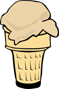 198x298 Ice Cream Cone (1 Scoop) Clip Art Free Vector 4vector