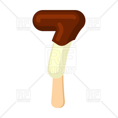 400x400 Number 7 Ice Cream Font Royalty Free Vector Clip Art Image