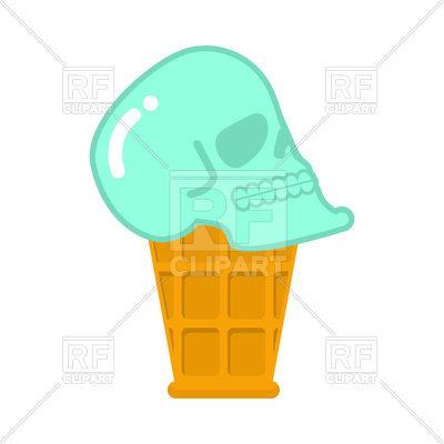 400x400 Skull Ice Cream. Royalty Free Vector Clip Art Image