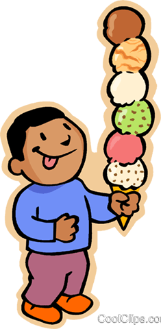 235x480 Boy With Six Scoop Ice Cream Cone Royalty Free Vector Clip Art