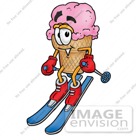 450x450 Clip Art Graphic Of A Strawberry Ice Cream Cone Cartoon Character