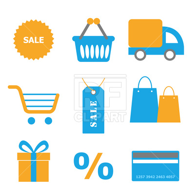 400x400 Shopping Icons Royalty Free Vector Clip Art Image