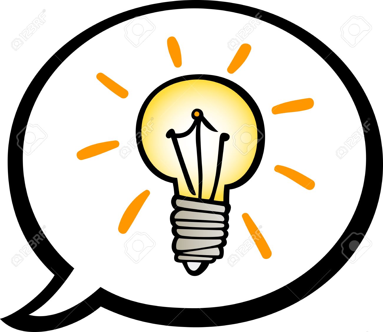 1300x1128 Cartoon Illustration Of Idea Bulb In Comic Balloon Clip Art