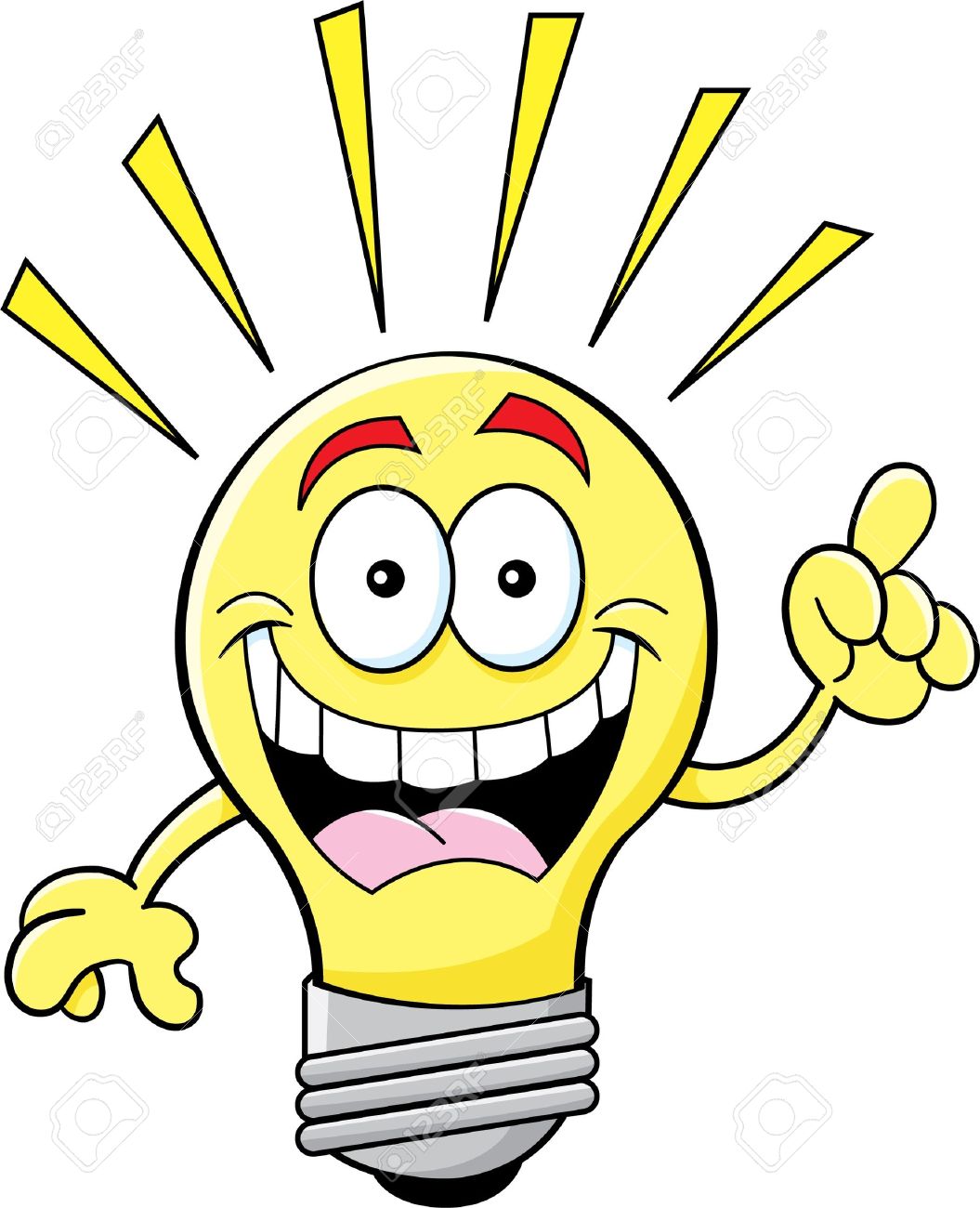 1055x1300 Cartoon Illustration Of A Light Bulb With An Idea Royalty Free